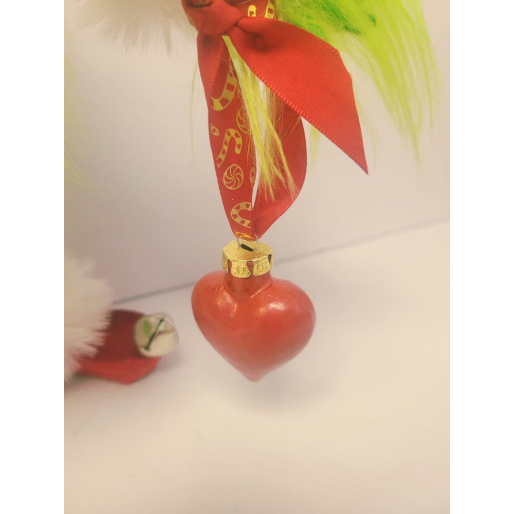 Grinch Santa Gnome Handmade Holiday Decor Luxury Velvet Faux Fur - Picture 8 of 10